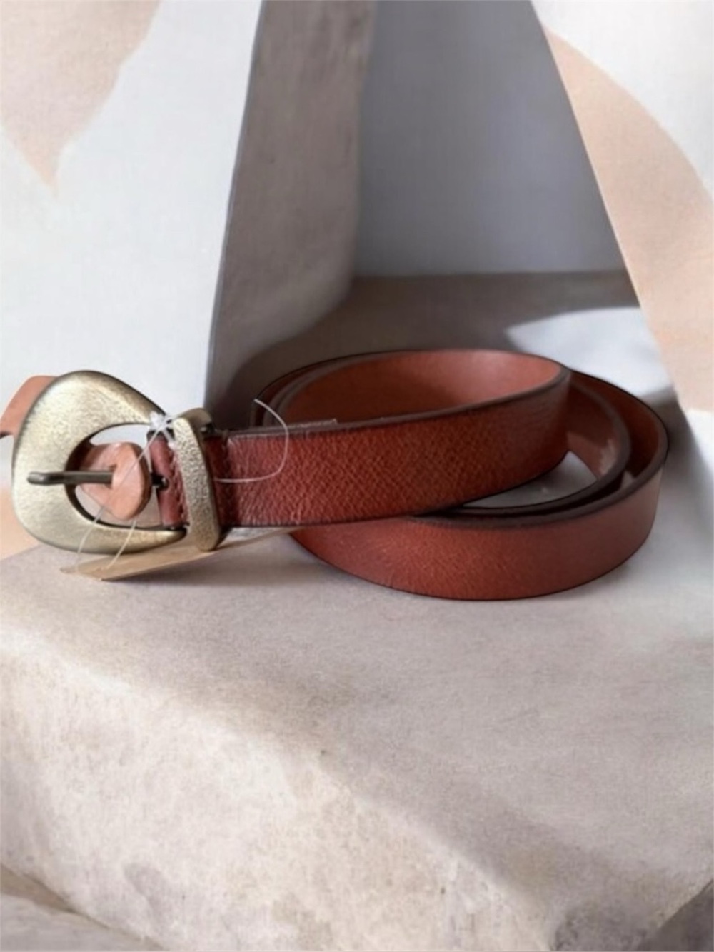 Gold and Brown Women's Belt genuine leather